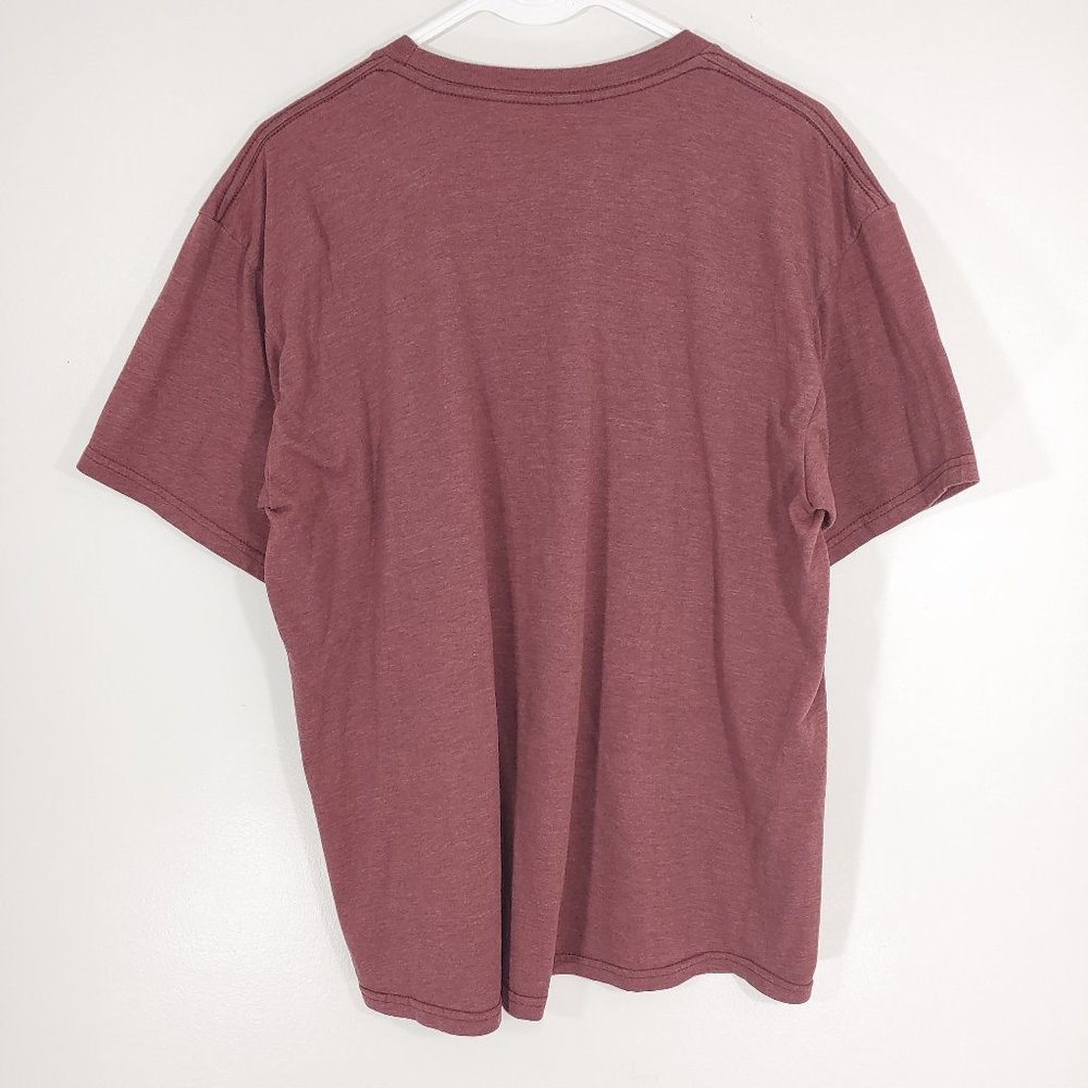 Billabong Soft Graphic T-Shirt Surf Waves Logo Maroon Men's Large - Picture 4 of 7